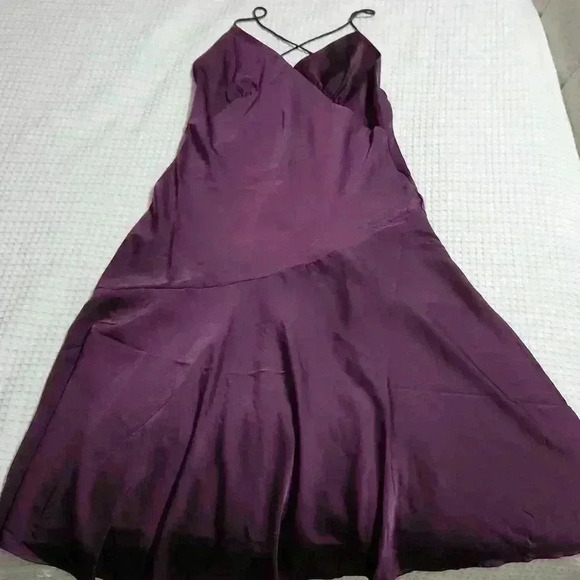BANANA REPUBLIC ASYMMETRICAL SEAM MIDI SLIP DRESS